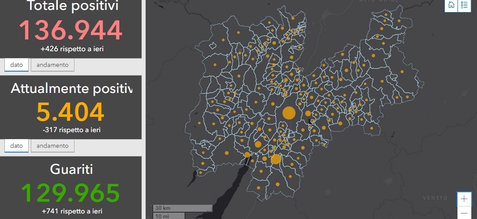 Covid in Trentino, il 2% della popolazione di Sanzeno attualmente positivo